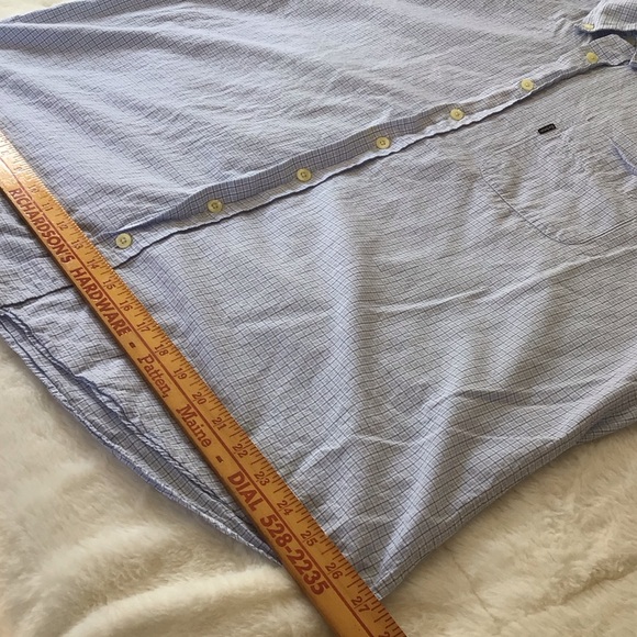 Barbour Men's Lightweight Cotton Blue Plaid Button Down Shirt XL - Picture 11 of 13